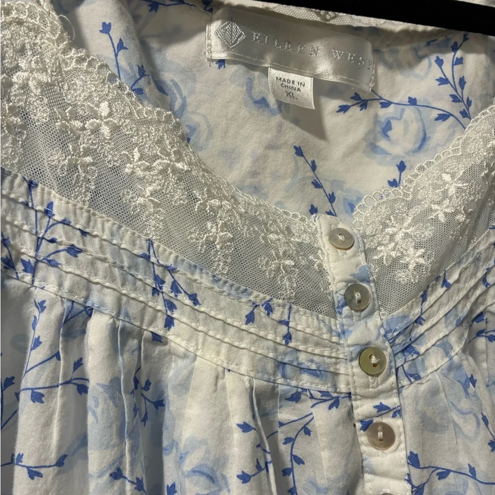 Eileen West Blue Floral Nightgown - Picture 3 of 8
